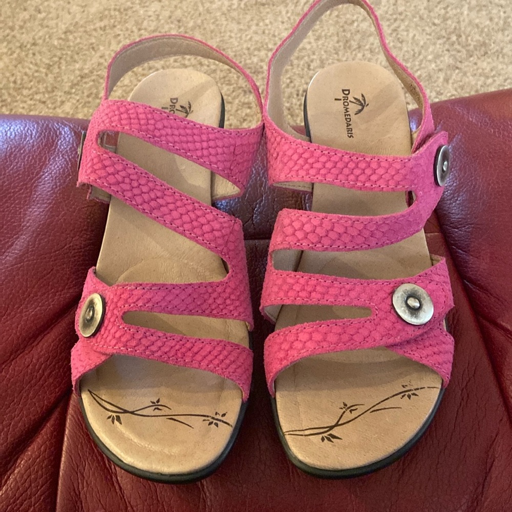 Dromedaris Pink Heeled Sandals 40 8.5